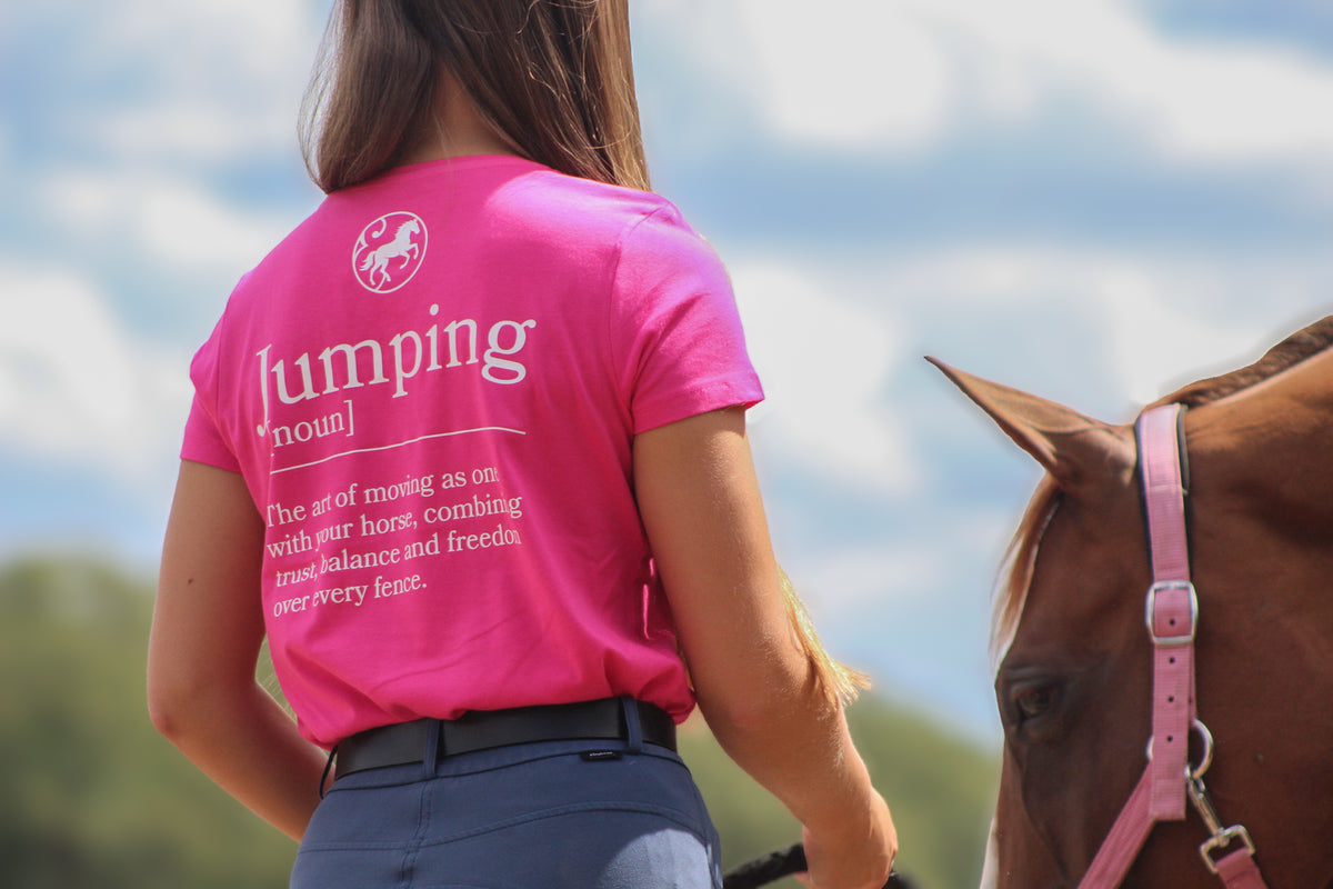 T-shirt manches courtes Rose sorbet "In my jumping era."
