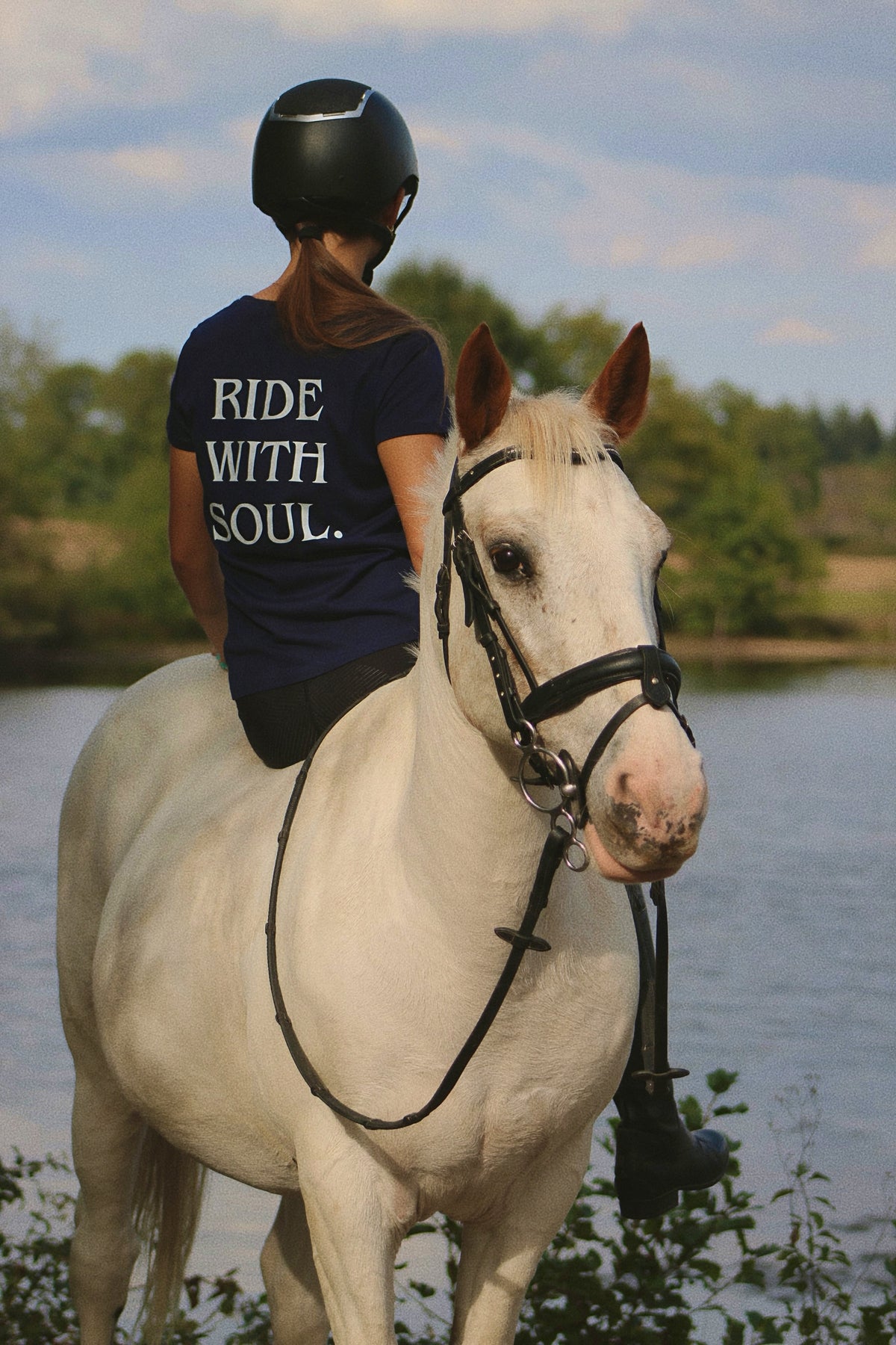 T-shirt manches courtes « Ride With Soul », Bleu marine