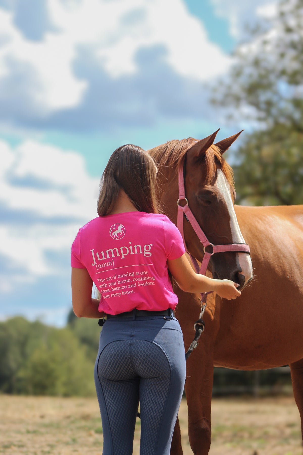 T-shirt manches courtes Rose sorbet "In my jumping era."