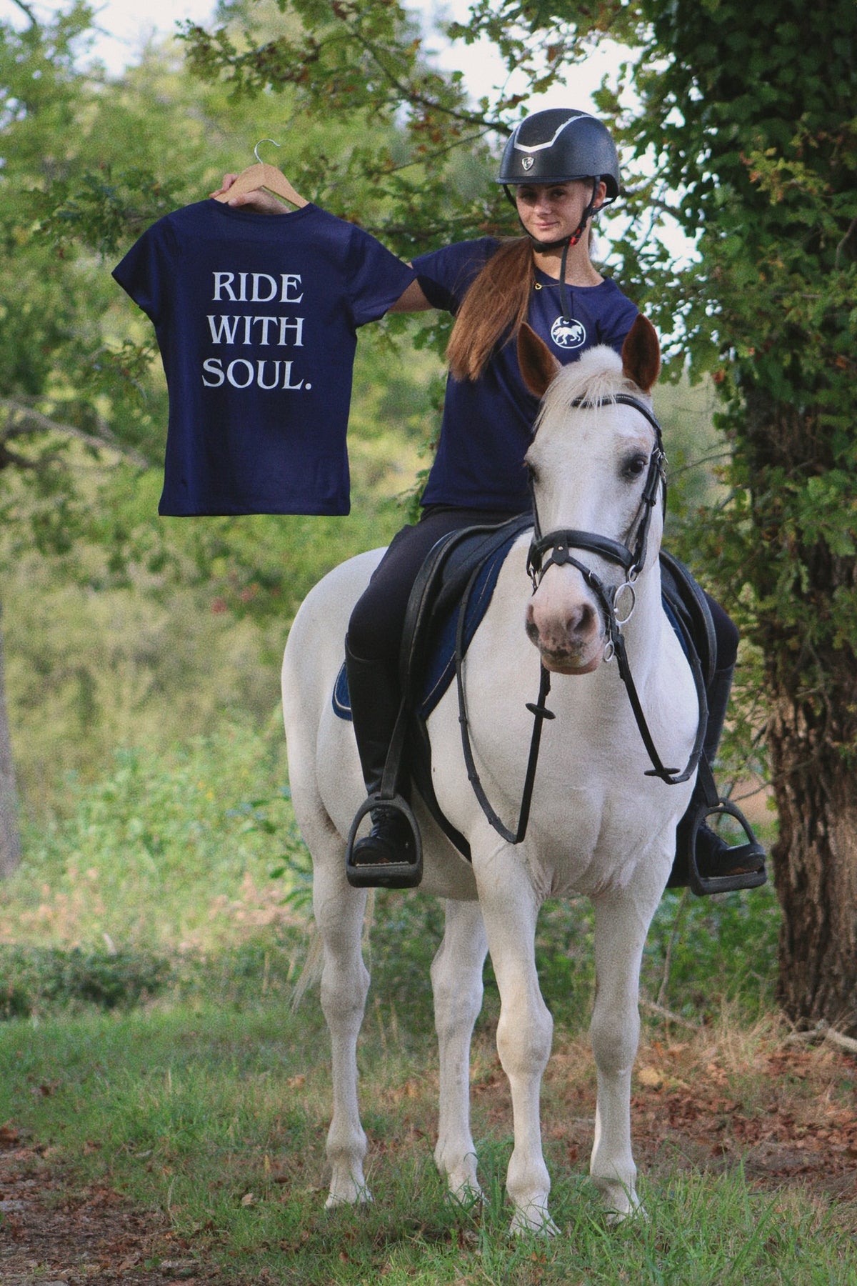 T-shirt manches courtes « Ride With Soul », Bleu marine