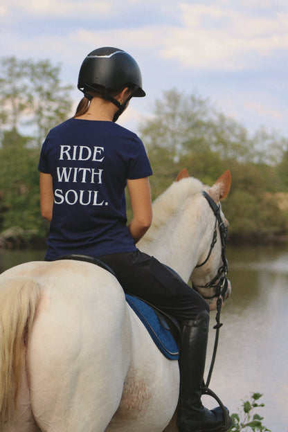 T-shirt manches courtes « Ride With Soul », Bleu marine