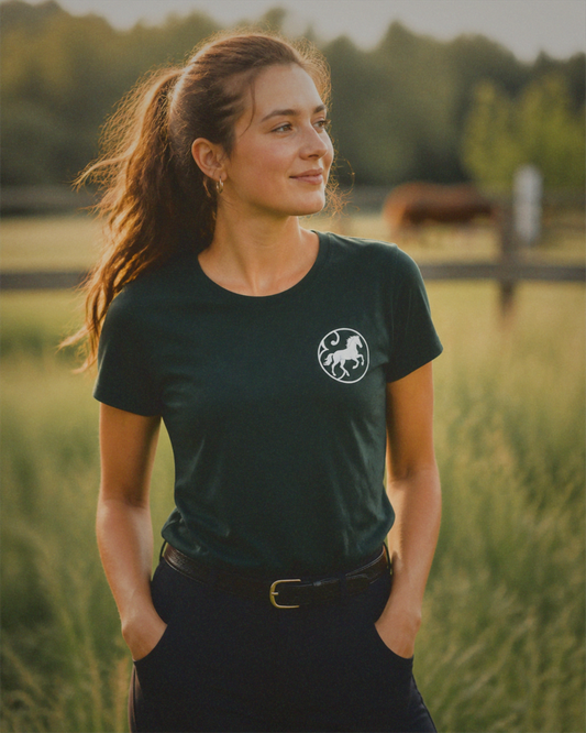 T-shirt manches courtes "Ride With Soul", Vert sapin