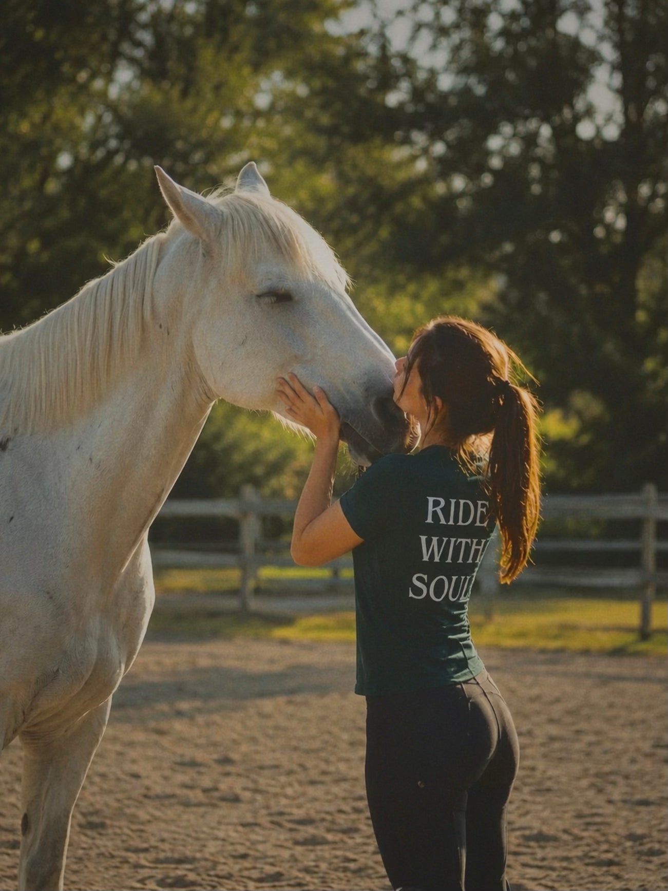 T-shirt manches courtes "Ride With Soul", Vert sapin